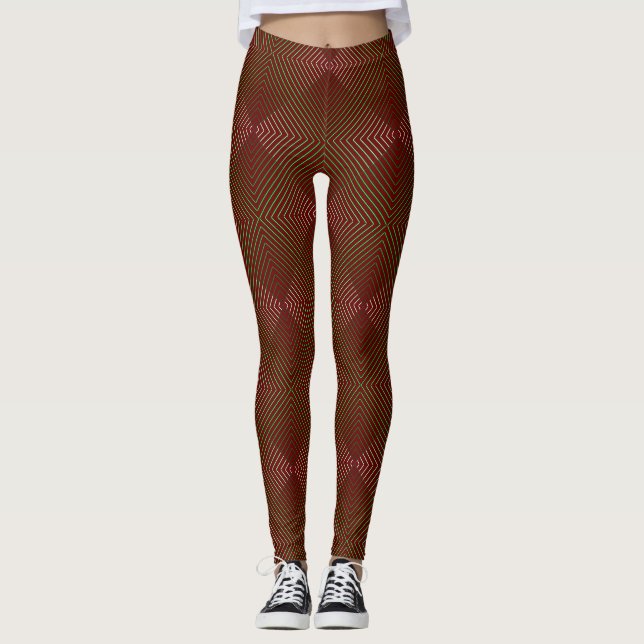 Övertoning linjer mönster 01.Grönt DRed BG Leggings (Framsida)