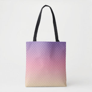 Övertoning mjuk pastel färg polka punkt rosa viole tygkasse