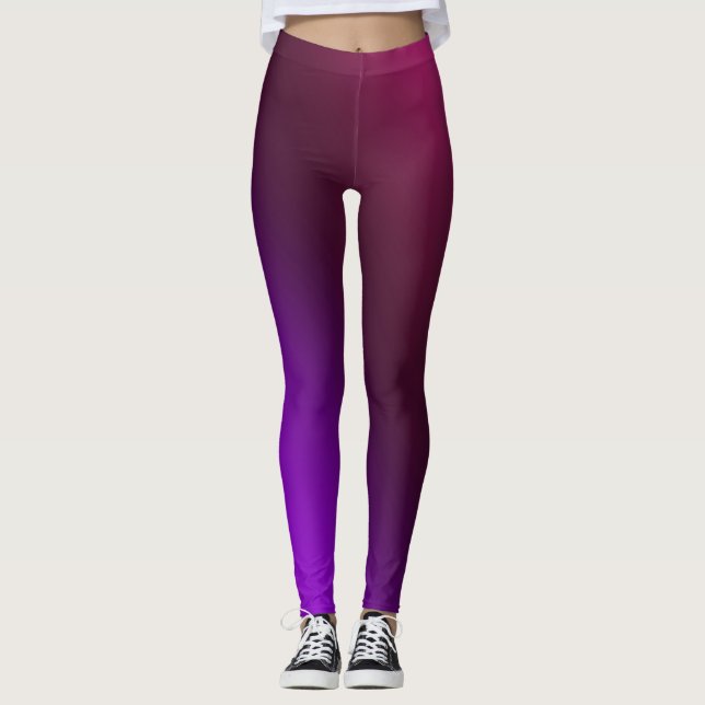 Övertoning, rosa-lila leggings (Framsida)