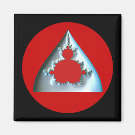 Övertoning Silver Mandelbrot i Röd cirkel Magnet