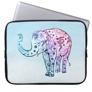 ÖvertoningsBlommigt Elephant Laptop Fodral