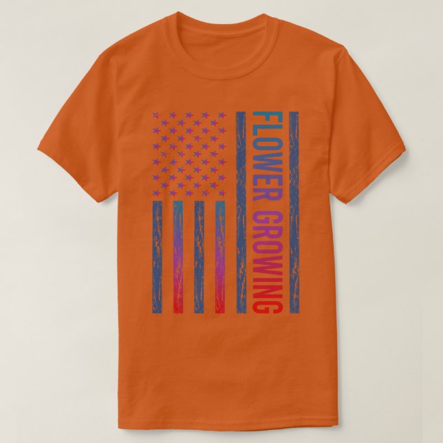 Övertoningsblommor, Flagga,  T Shirt (Design framsida)