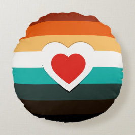 Övertoningshjärta Rund Kudde