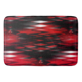 Övertoningsröd till svart fond som bildar abstrakt badrumsmatta