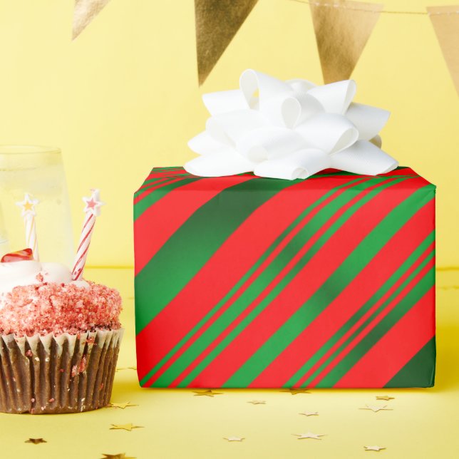 Övertoningsrött och Grönt Rand Presentpapper (Födelsedagsfest)