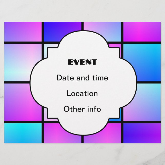 Övertoningsrutor mönster reklamblad (Framsidan)