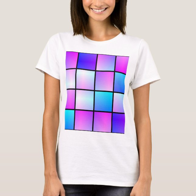 Övertoningsrutor mönster t-shirt (Framsida)