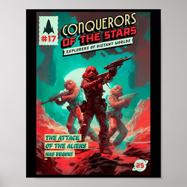 Överträdare till stjärnor - Retro Tecknad Bok Cove Poster (Framsidan)