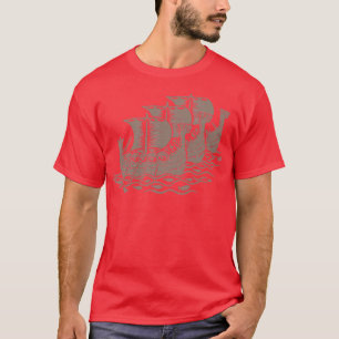 Överträdelse av Viking Woodcut Print Warm Grått T Shirt