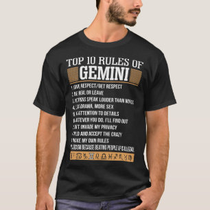 Överträffa 10 regler av Gemini, Zodiac somge får T Shirt