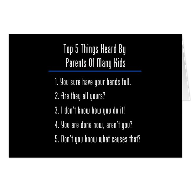 Överträffa 5 hörda saker hälsningskort (Framsidan Horizontal)