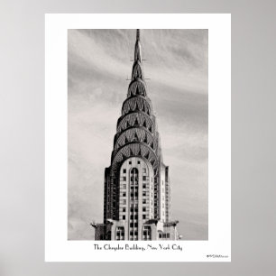 Överträffa av Chrysleren som bygger NYC - B&W Poster