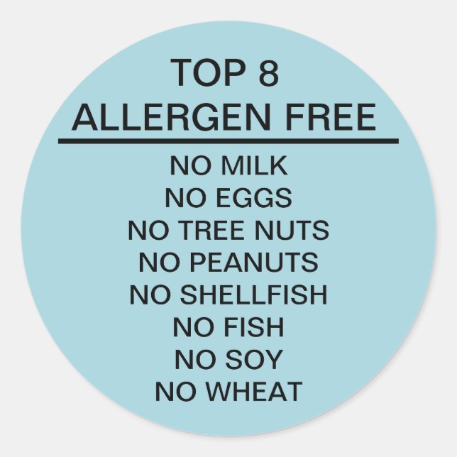 Överträffa fri Allergen 8 Runt Klistermärke (Framsida)