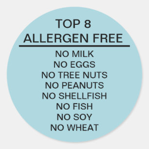 Överträffa fri Allergen 8 Runt Klistermärke