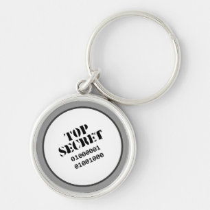 Överträffa - hemlig keychain rund silverfärgad nyckelring