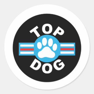 överträffa hunden runt klistermärke