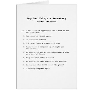 Överträffa kortet för tio saker hälsningskort