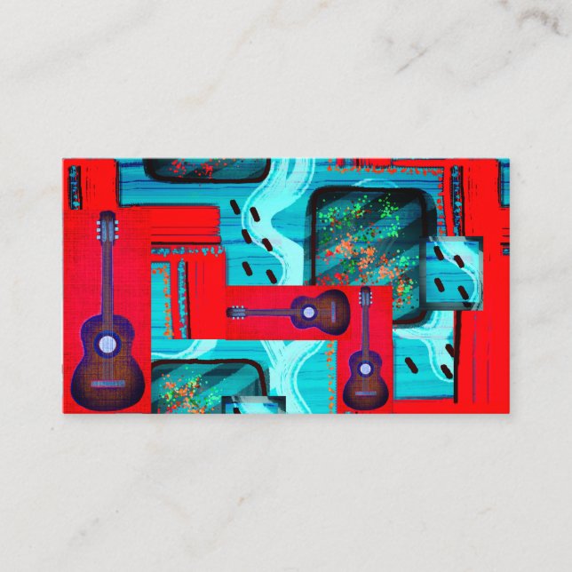 Överträffa Mod Abstrakt Music Collage Visitkort (Framsida)