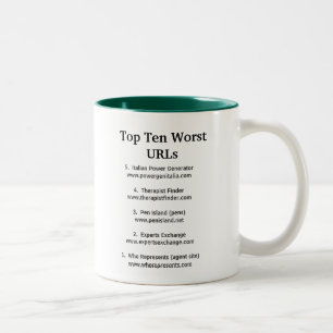 Överträffa tio värst URLs Två-Tonad Mugg