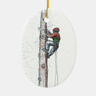 Överträffa ut Arboristträdkirurgen Julgransprydnad Keramik