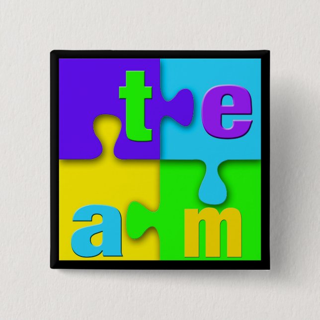 Överträffa utmärkelse 10! Team pusselstift Knapp (Framsida)