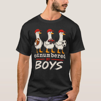 Överträffad av pojkar Anka Rolig Pojke Mamma Pappa T Shirt