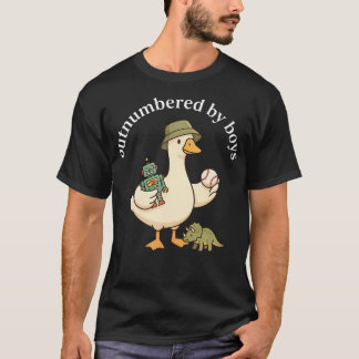 Överträffad Av Pojkar Rolig Mamma Gås Familj T Shirt