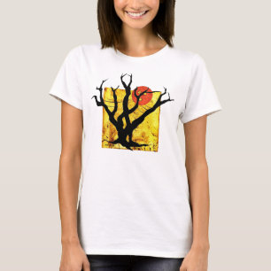 Överträffar det gulliga Halloween spöklika trä T Shirt
