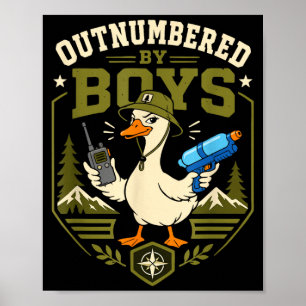 Överträffas av pojkar rolig mamma vandring camping poster