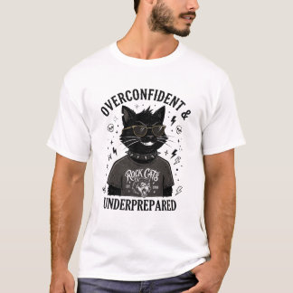 Övertroende & Oförberedd Rolig Svart Katt T Shirt
