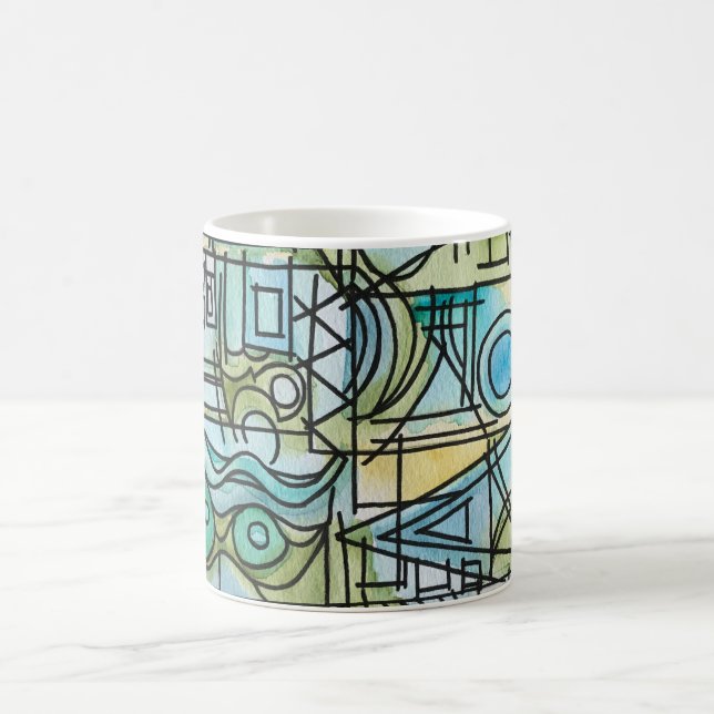Overture-moderna Bauhaus- geometrisk konst Kaffemugg (Center)
