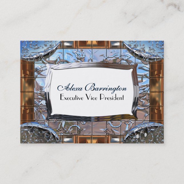 Overtynes chic modern 3,5" x 2,5", visitkort (Framsida)