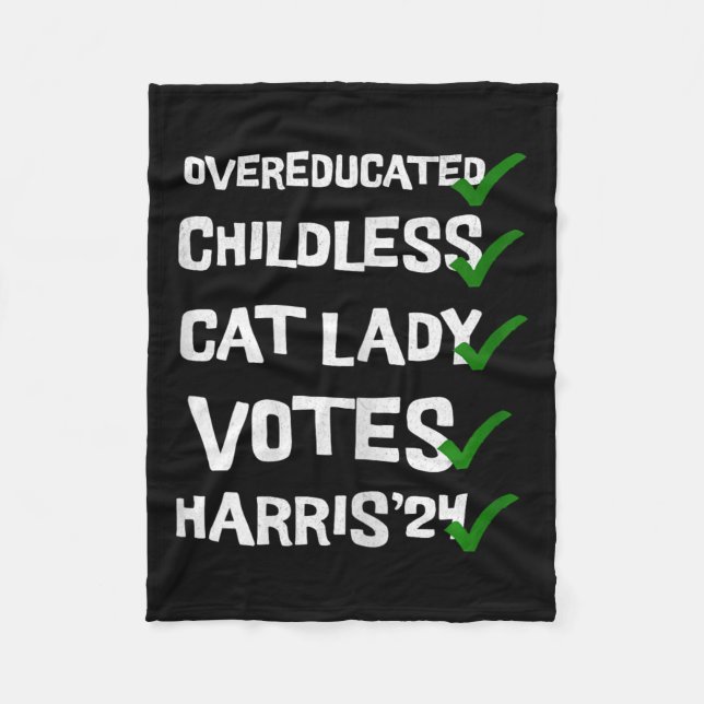 Överutbildad barnamässig katt Dam Voting Kamala Ha Fleecefilt (Framsidan)
