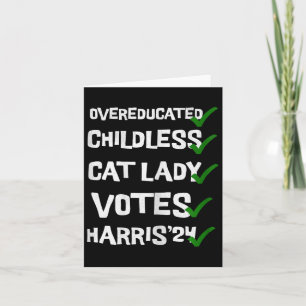 Överutbildad barnamässig katt Dam Voting Kamala Ha Kort