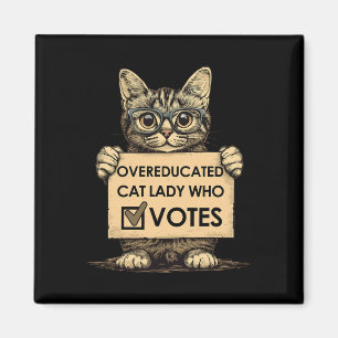 Överutbildad katt Dam som röstar Magnet