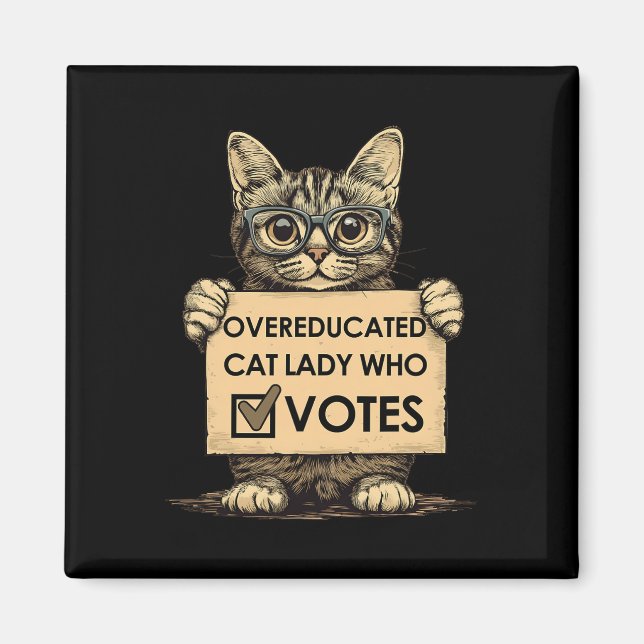 Överutbildad katt Dam som röstar Magnet (Framsidan)