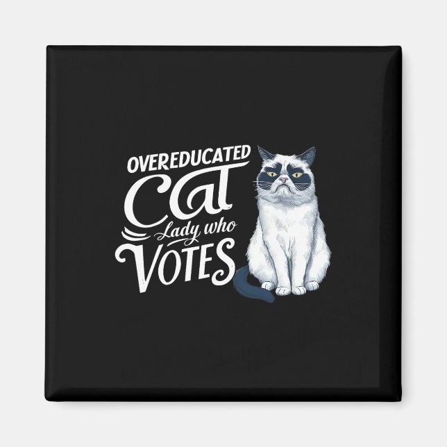 Överutbildad katt Dam som röstar Magnet (Framsidan)