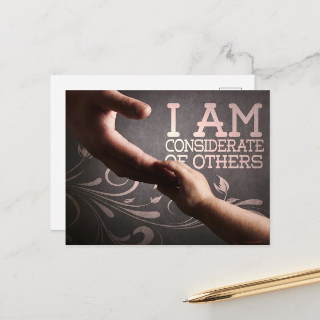 "Överväg andra" - bekräftelse av motivation Vykort (Fram/Back In Situ)