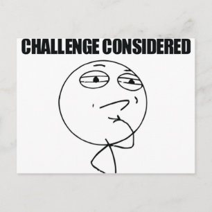 Övervägd utmaning vykort