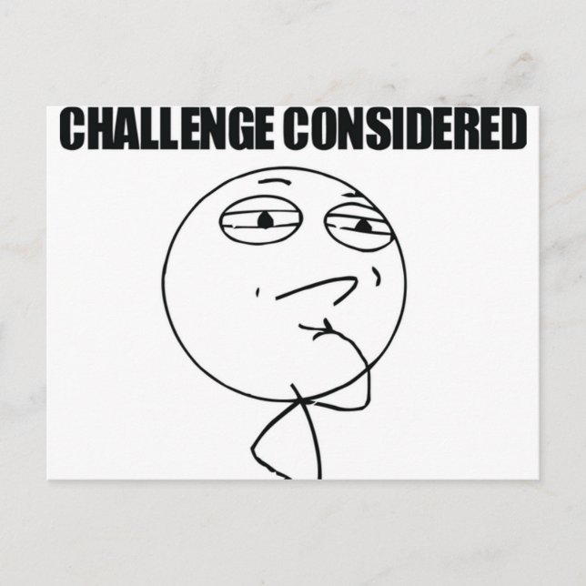 Övervägd utmaning vykort (Framsida)