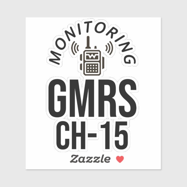 Övervakning av GMRS-kanal 15 Klistermärken (Ark)