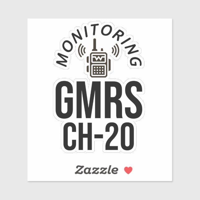 Övervakning av GMRS-kanal 20 Klistermärken (Ark)