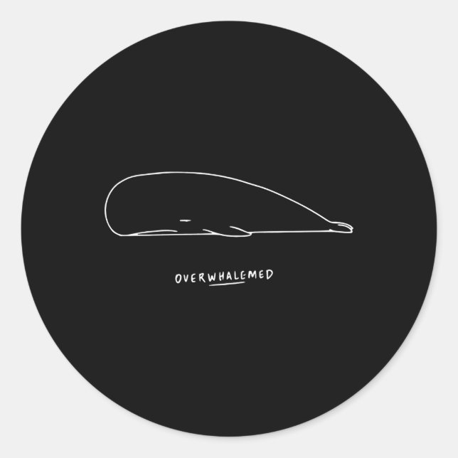 Övervalsad valfångst överväldigad runt klistermärke (Framsida)