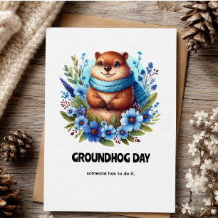 Övervärderad? Akvarell som firar Groundhog Day  Inbjudningar