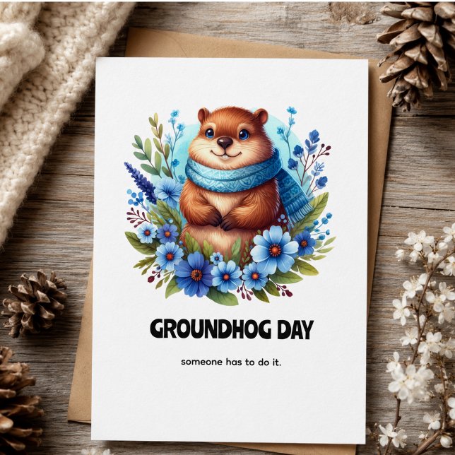 Övervärderad? Akvarell som firar Groundhog Day  Inbjudningar (Over Rated? Watercolor Celebrating Groundhog Day Invitation)