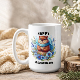 Övervärderad? Akvarell som firar Groundhog Day Kaffemugg