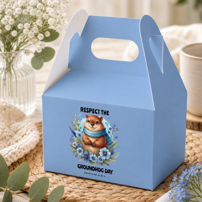Övervärderad? Akvarell som firar Groundhog Day  Presentaskar (Over Rated? Watercolor Celebrating Groundhog Day Favor Boxes)