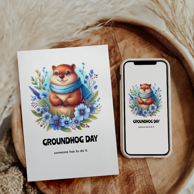 Övervärderad? Vattenfärgshälsa Groundhog Day Inbjudningar (Skapare uppladdad)