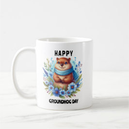 Övervärderad? Vattenfärgshälsa Groundhog Day Kaffemugg
