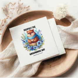 Övervärderad? Vattenfärgshälsa Groundhog Day Pappersservett